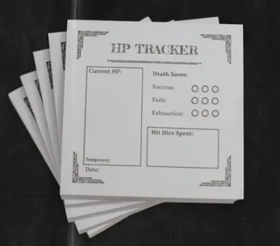 Dungeon Notes: Sticky Notes - Hit Point Tracker 5 Pack