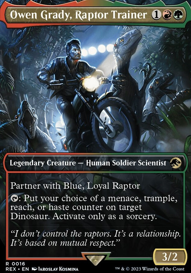 Owen Grady, Raptor Trainer [#0016 Borderless] (REX-R)