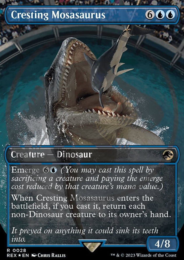 Cresting Mosasaurus [#0028 Embossed Foil] (REX-R)
