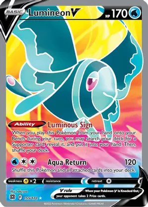 Lumineon V (Full Art) - 155/172 (SWSH09) Ultra Rare - Near Mint Holofoil