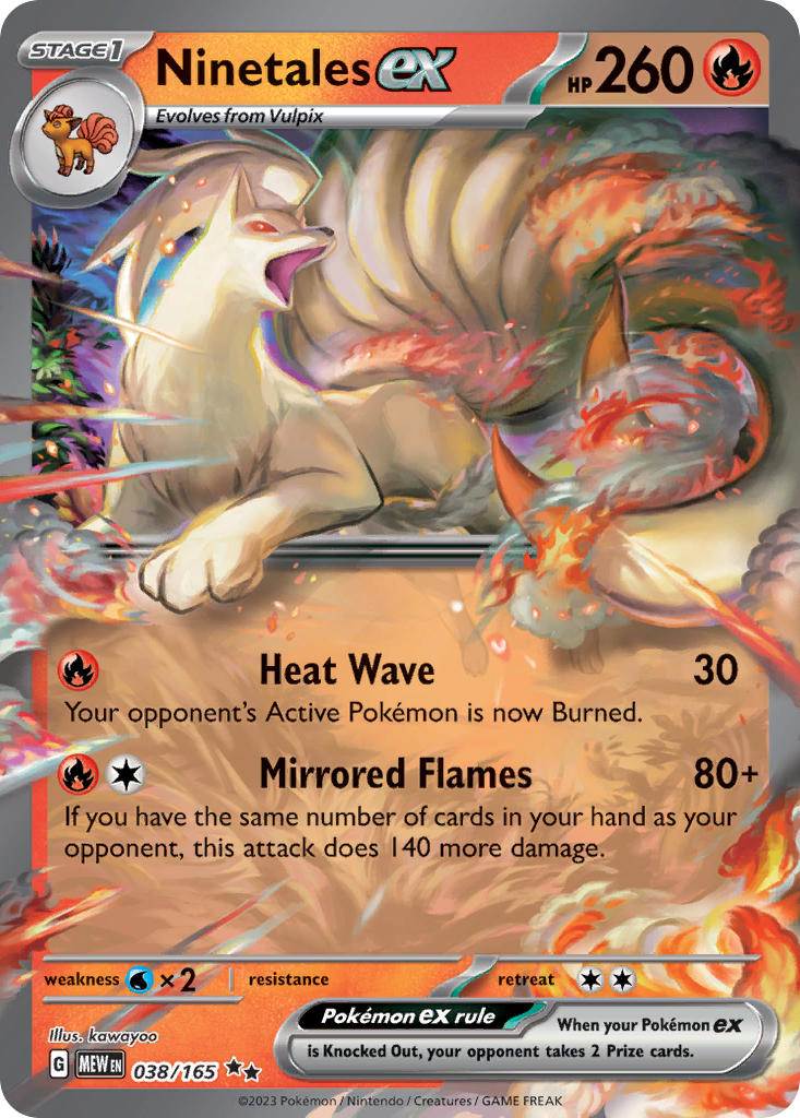 Ninetales ex - 038/165 (MEW) Double Rare - Near Mint Holofoil