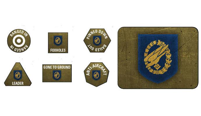 Flames of War: WWII: German (GE907) - Fallschirmjager Tokens & Objectives