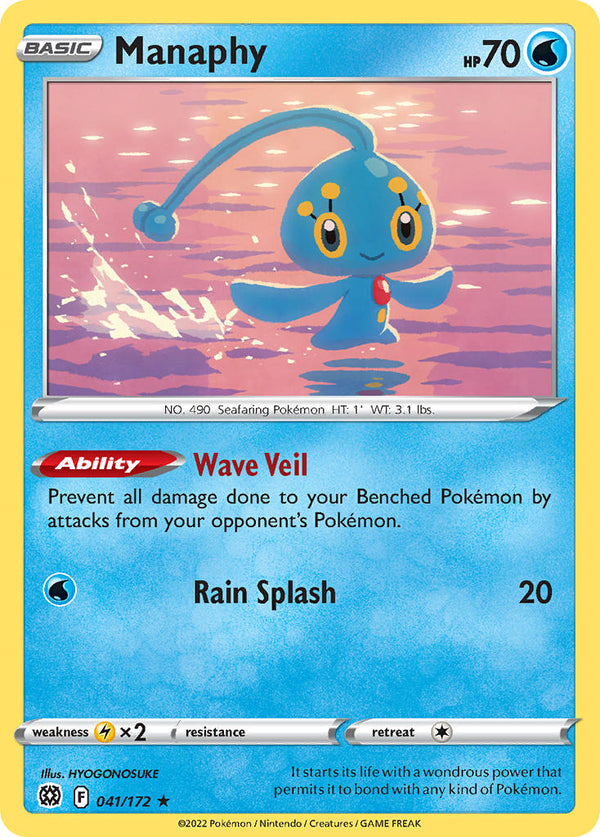 Manaphy - 041/172 (SWSH09) Rare - Near Mint