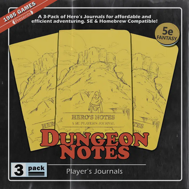 Dungeon Notes: 5E Players Journals 3 Pack  (Yellow)