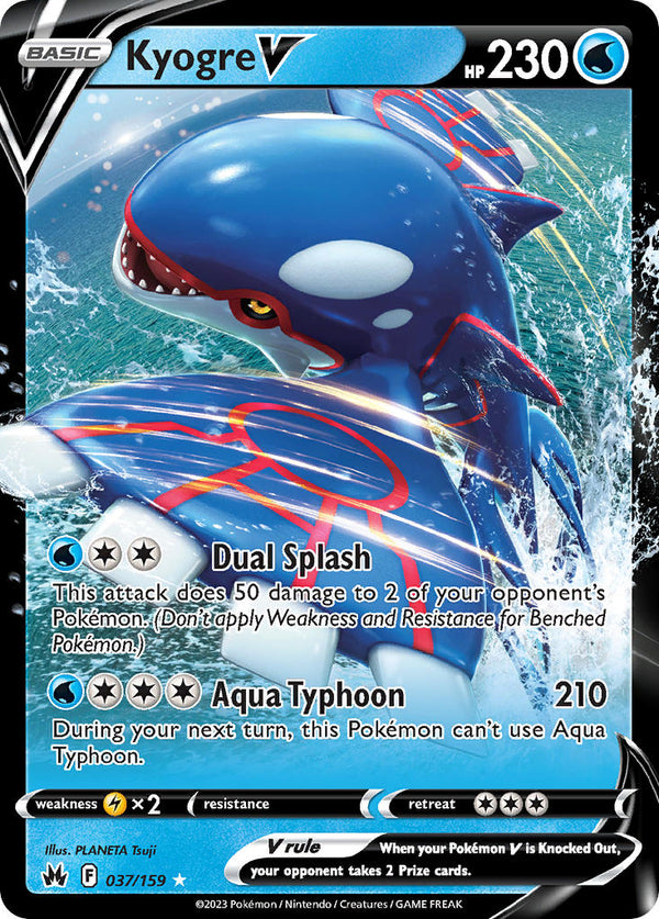 Kyogre V - 037/159 (CRZ) Ultra Rare -  Near Mint Holofoil