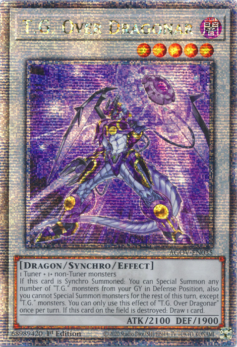 T.G. Over Dragonar (AGOV-EN035) Quarter Century Secret Rare - Near Mint 1st Edition