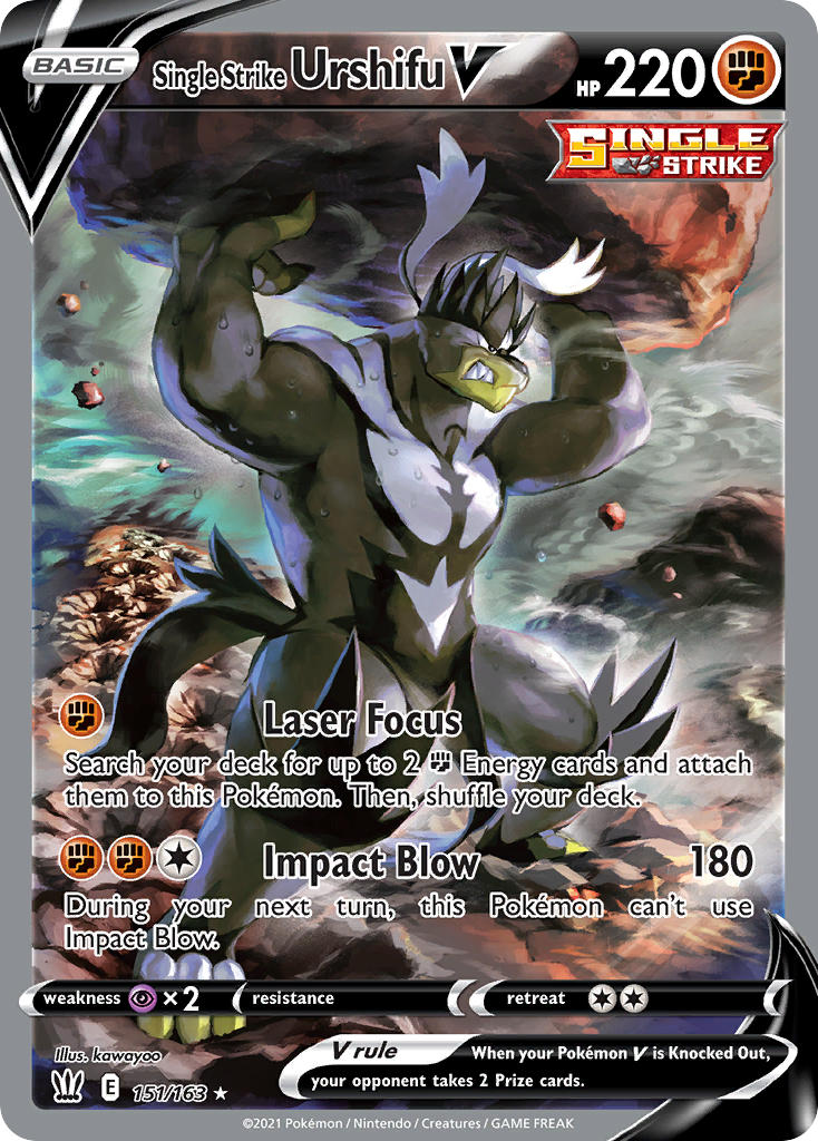 Single Strike Urshifu V (Alternate Full Art) - 151/163 (SWSH05) Ultra Rare - Near Mint Holofoil