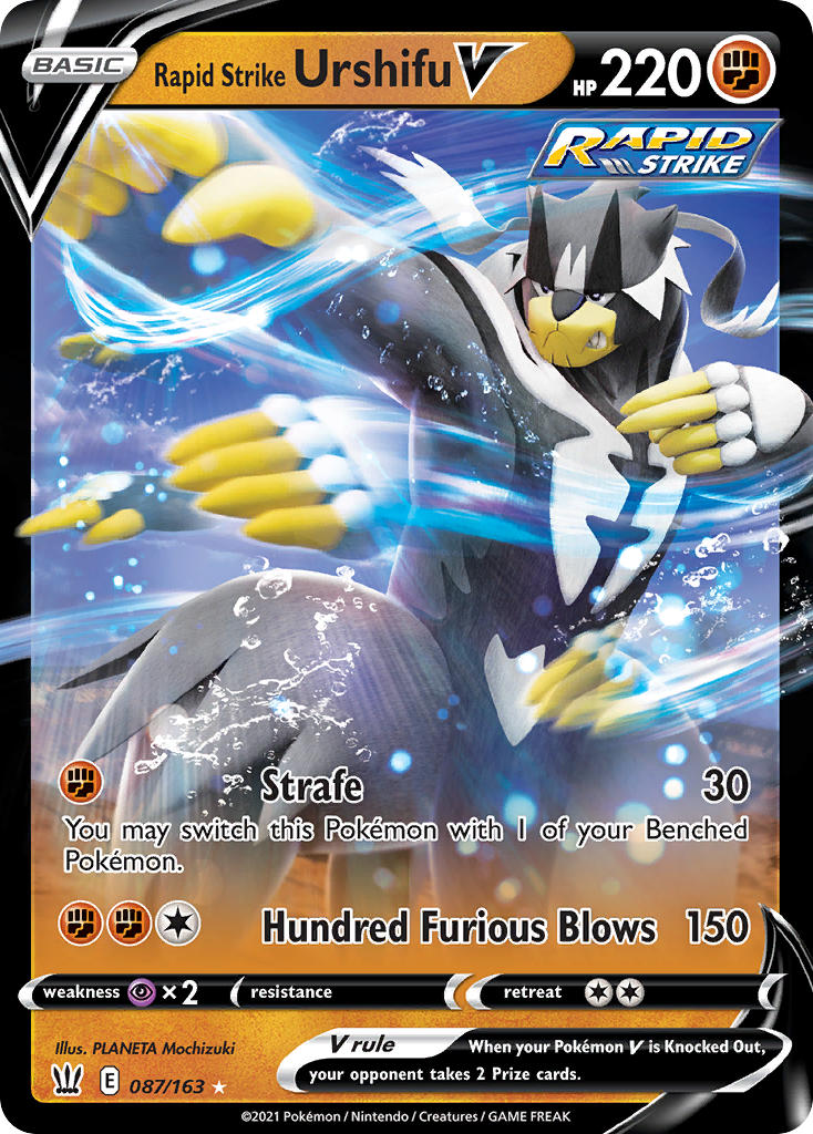 Rapid Strike Urshifu V - 087/163 (SWSH05) Ultra Rare - Near Mint Holofoil