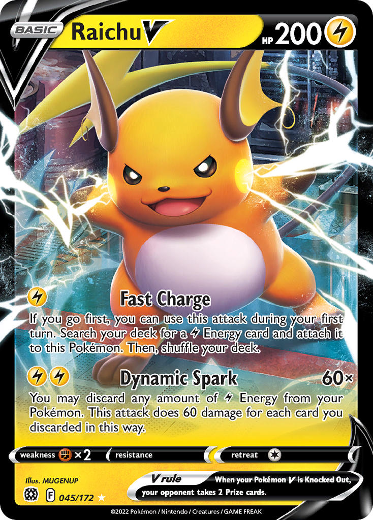 Raichu V - 045/172 (SWSH09) Ultra Rare - Near Mint Holofoil