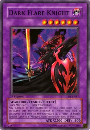 Dark Flare Knight (DCR-017) Super Rare -  Moderate Play 1st Edition