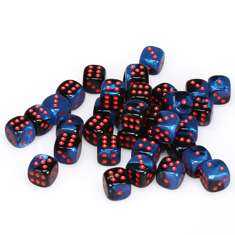 CHX26858: Gemini - 12mm D6 Black Starlight w/red (36)