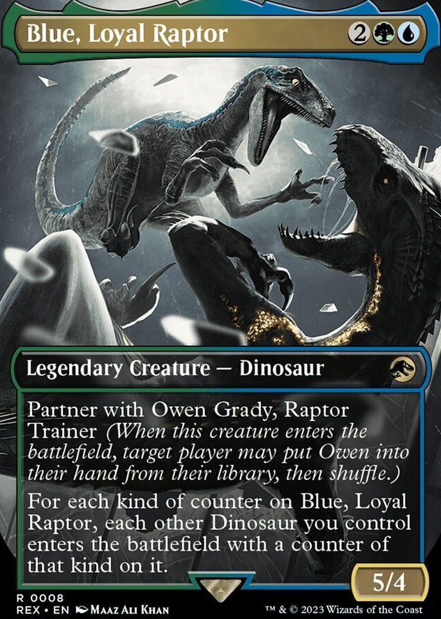 Blue, Loyal Raptor [#0008 Borderless] (REX-R)