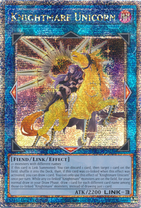 Knightmare Unicorn (Alternate Art) (RA01-EN043) Quarter Century Secret Rare - Near Mint 1st Edition