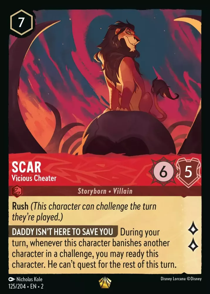 Scar - Vicious Cheater (Rise of the Floodborn 125/204) Legendary - Near Mint