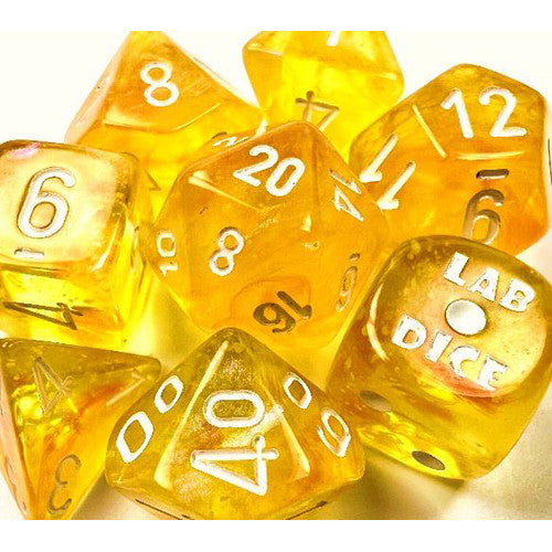 CHX30053: Borealis - Poly Set Canary w/white (Luminary) (7) (Lab Dice 6)