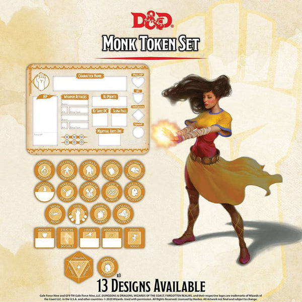 D&D 5E: Monk Token Set