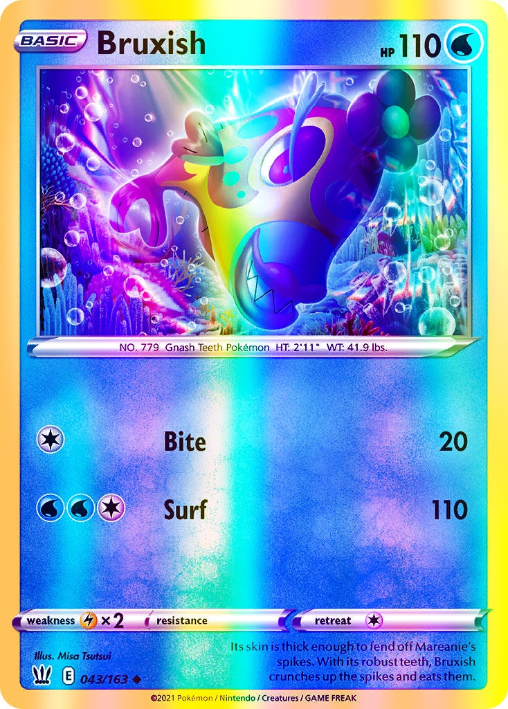 Bruxish - 043/163 (SWSH05) Uncommon - Near Mint Reverse Holofoil