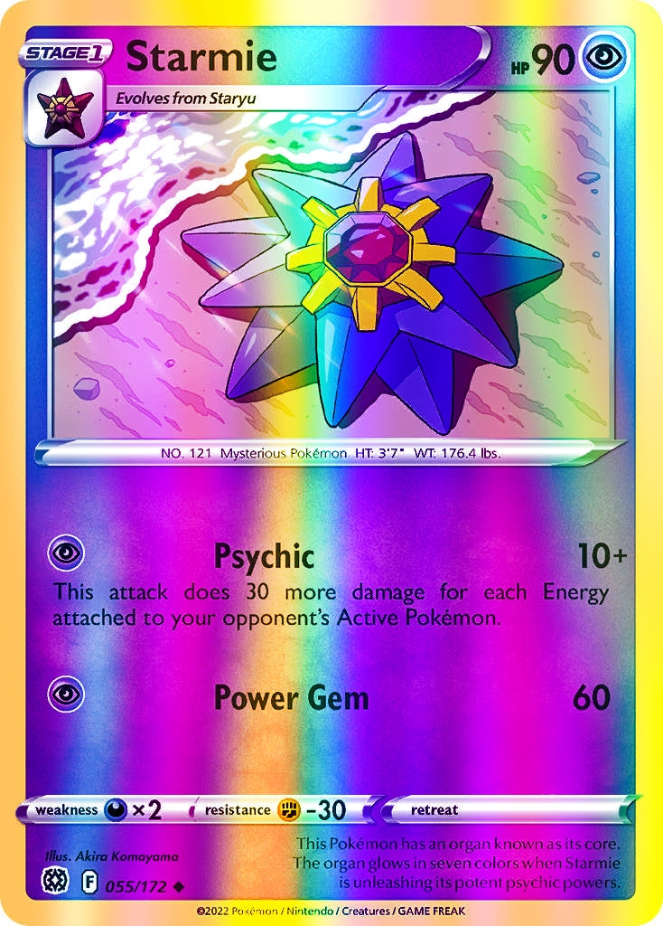 Starmie - 055/172 (SWSH09) Uncommon - Near Mint Reverse Holofoil