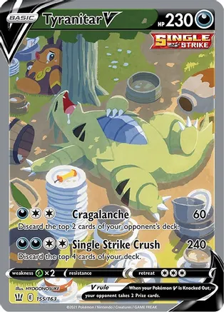 Tyranitar V (Alternate Full Art) - 155/163 (SWSH05) Ultra Rare - Near Mint Holofoil