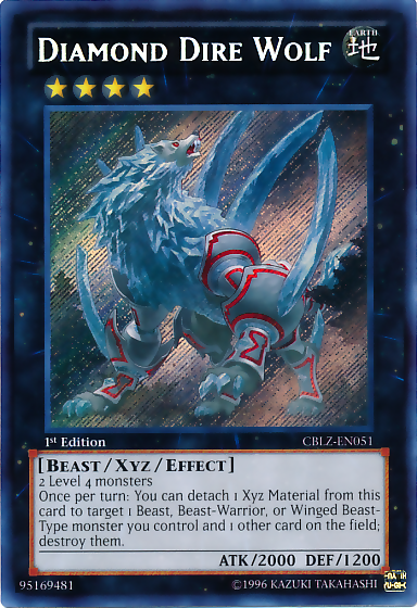 Diamond Dire Wolf (CBLZ-EN051) Secret Rare - Near Mint 1st Edition