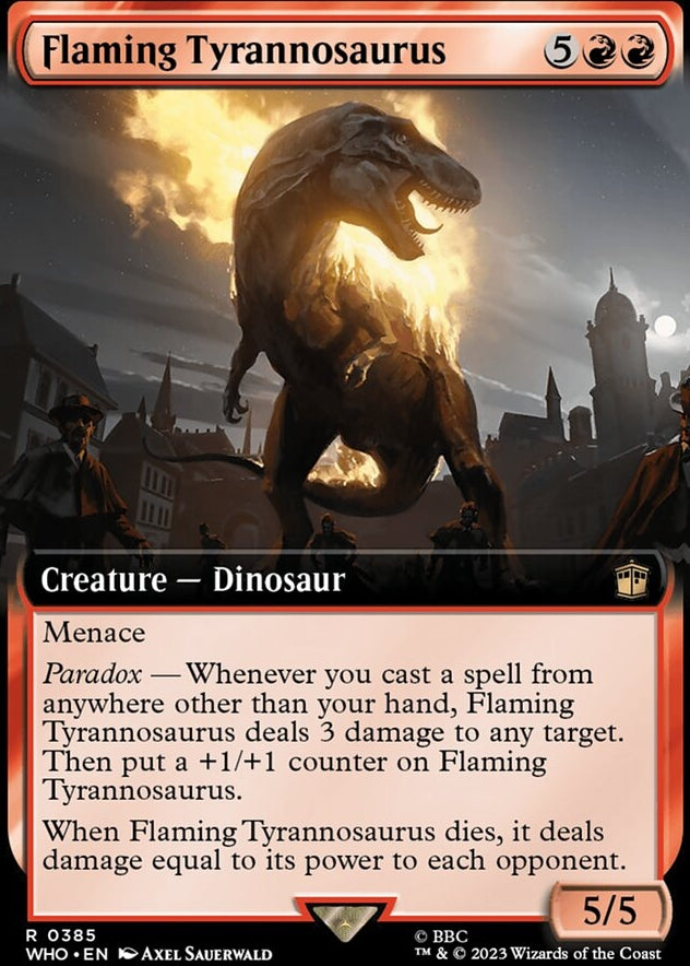 Flaming Tyrannosaurus [#0385 Extended Art] (WHO-R)