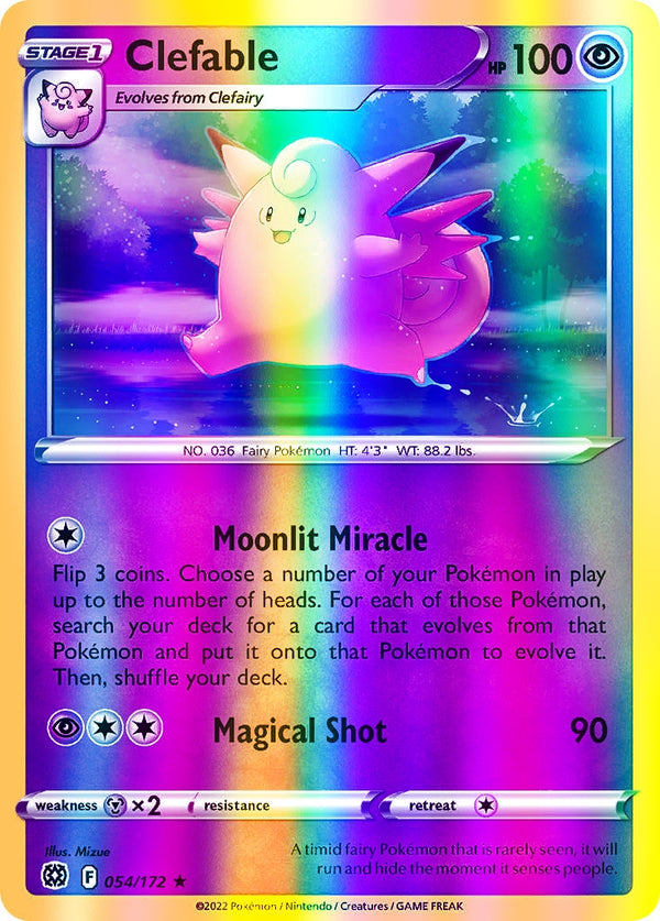 Clefable - 054/172 (SWSH09) Rare - Near Mint Reverse Holofoil