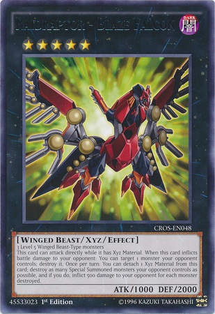 Raidraptor - Blaze Falcon (CROS-EN048) Rare - Near Mint 1st Edition