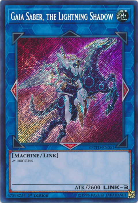 Gaia Saber, the Lightning Shadow (COTD-EN051) Near Mint 1st Edition - Secret Rare