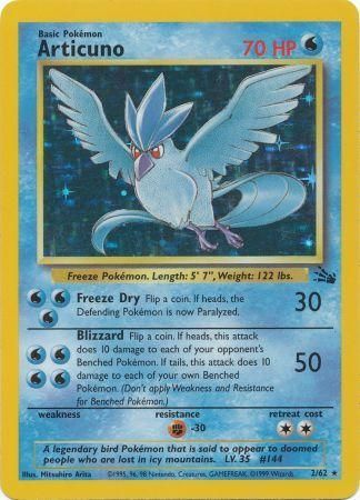 Articuno - 02/62 (FO) Holo Rare - Near Mint Unlimited Holofoil