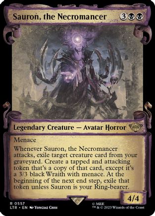 Sauron, the Necromancer [#0557 Showcase Scrolls] (LTR-R-FOIL)