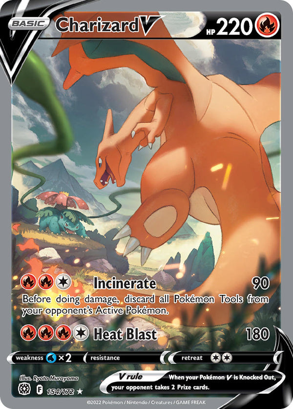 Charizard V (Alternate Full Art) - 154/172 (SWSH09) Ultra Rare - Near Mint Holofoil