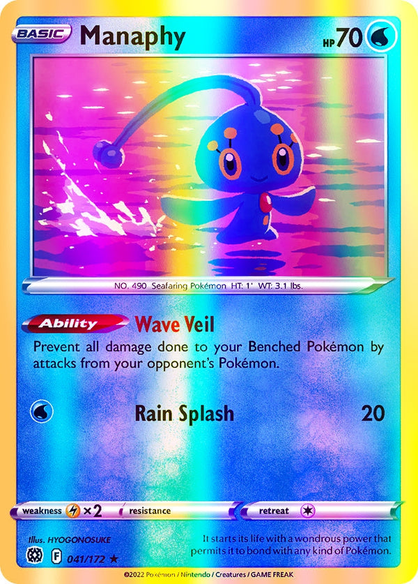 Manaphy - 041/172 (SWSH09) Rare - Near Mint Reverse Holofoil