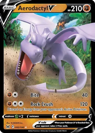 Aerodactyl V - 092/196 (SWSH11) Ultra Rare - Near Mint Holofoil