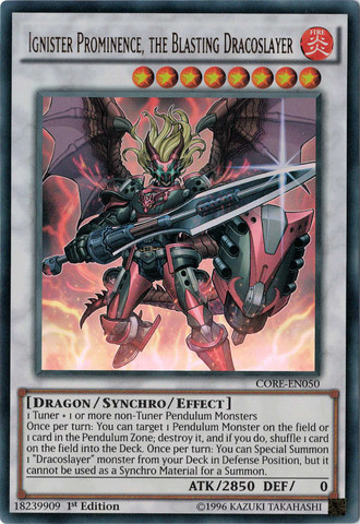 Ignister Prominence, the Blasting Dracoslayer (CORE-EN050) Ultra Rare - Near Mint 1st Edition