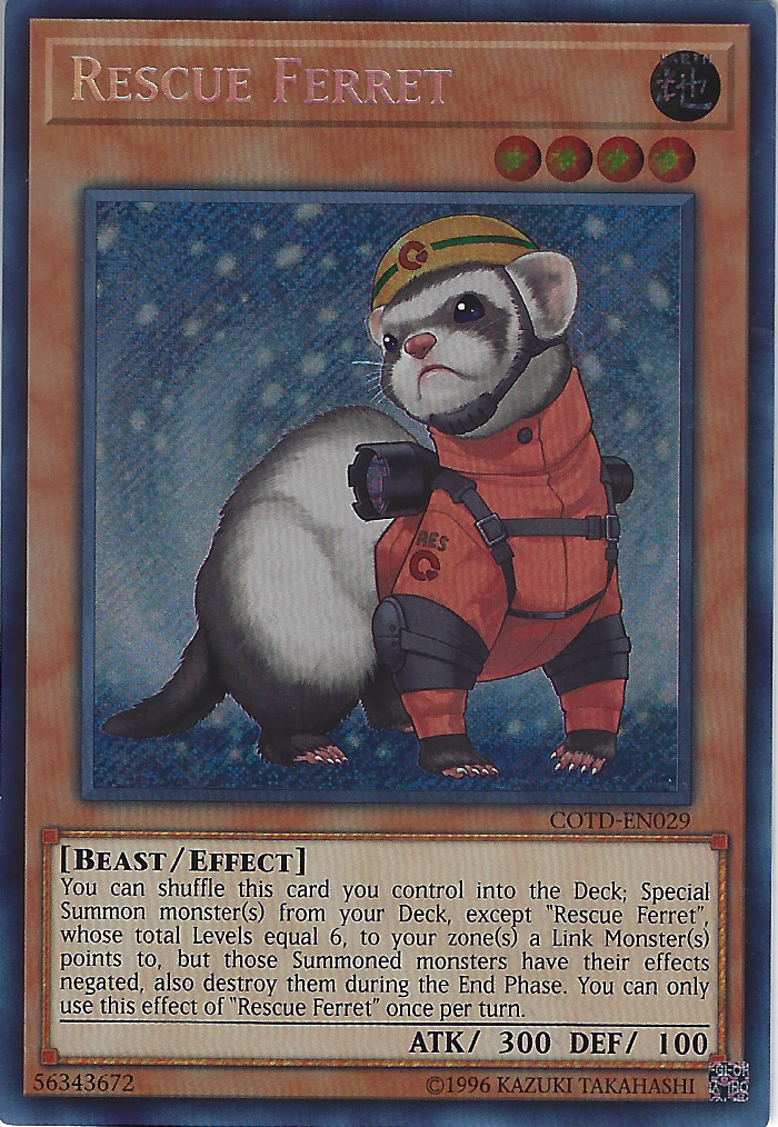 Rescue Ferret (COTD-EN029) Near Mint Unlimited - Secret Rare