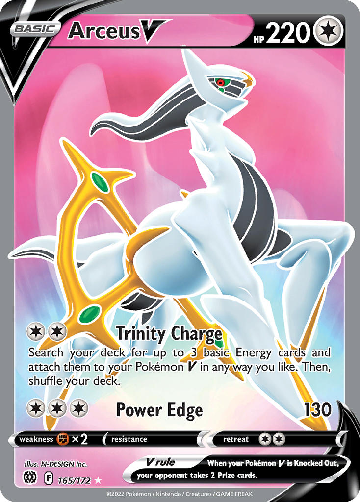 Arceus V (Full Art) - 165/172 (SWSH09) Ultra Rare - Near Mint Holofoil