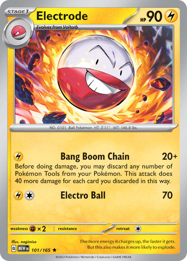 Electrode - 101/165 (MEW) Rare - Near Mint Holofoil