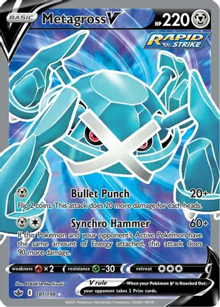 Metagross V (Full Art) - 181/198 (SWSH06) Ultra Rare - Near Mint Holofoil