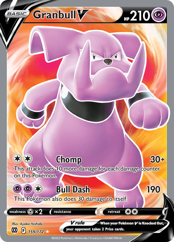 Granbull V (Full Art) - 159/172 (SWSH09) Ultra Rare - Near Mint Holofoil