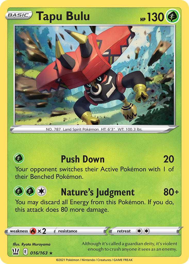 Tapu Bulu - 016/163 (SWSH05) Holo Rare - Near Mint Holofoil