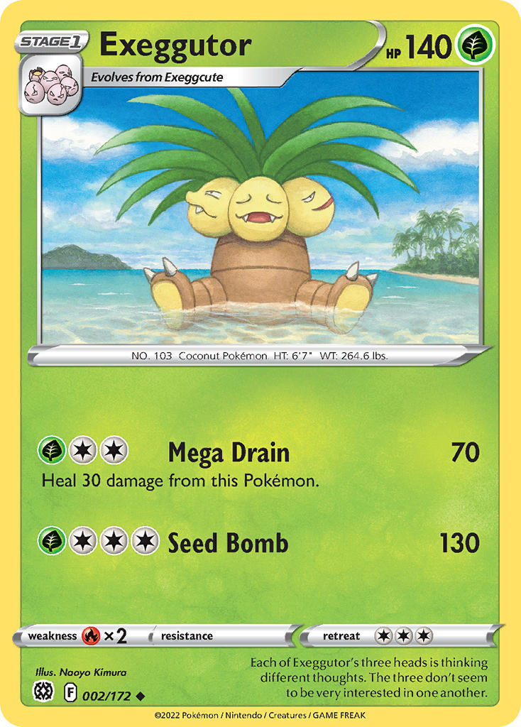 Exeggutor - 002/172 (SWSH09) Uncommon - Near Mint