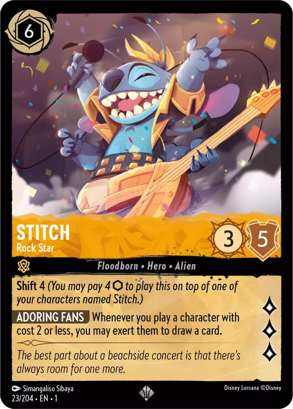 Stitch - Rock Star (The First Chapter 23/204) Super Rare - Near Mint