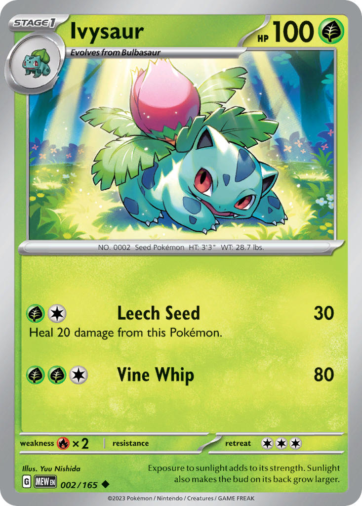 Ivysaur - 002/165 (MEW) Uncommon - Near Mint