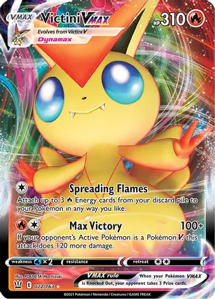 Victini VMAX - 022/163 (SWSH05) Ultra Rare - Near Mint Holofoil