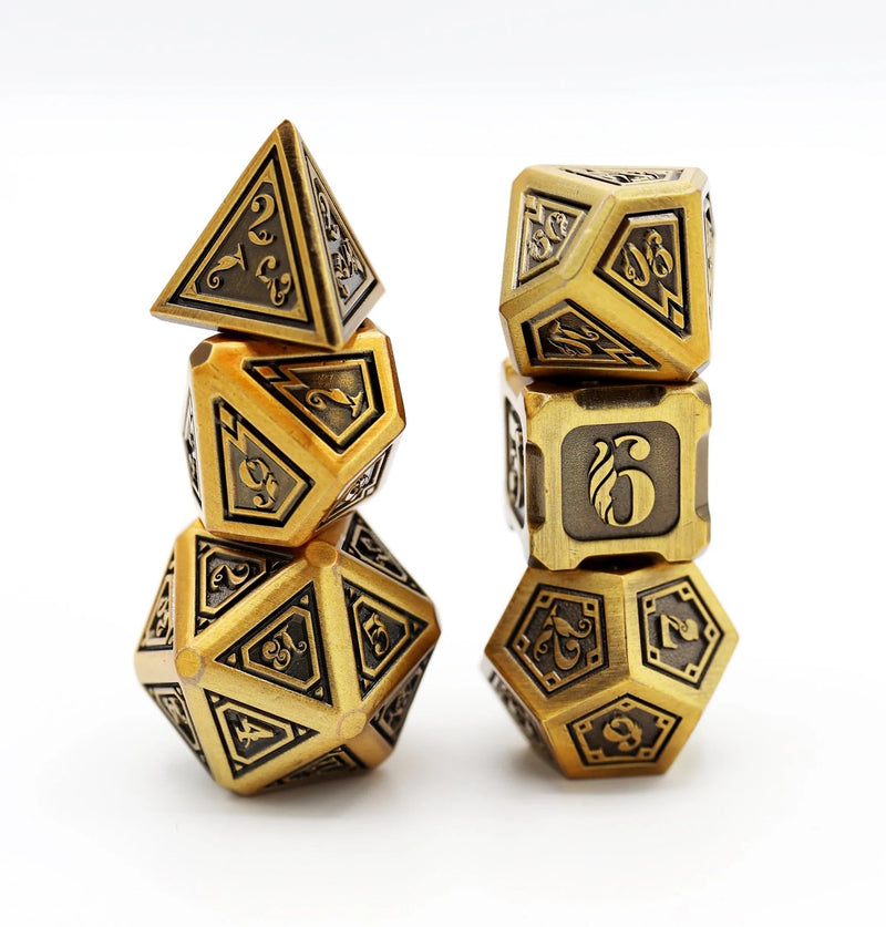 Alchemist Metals Gold RPG Metal Dice Set