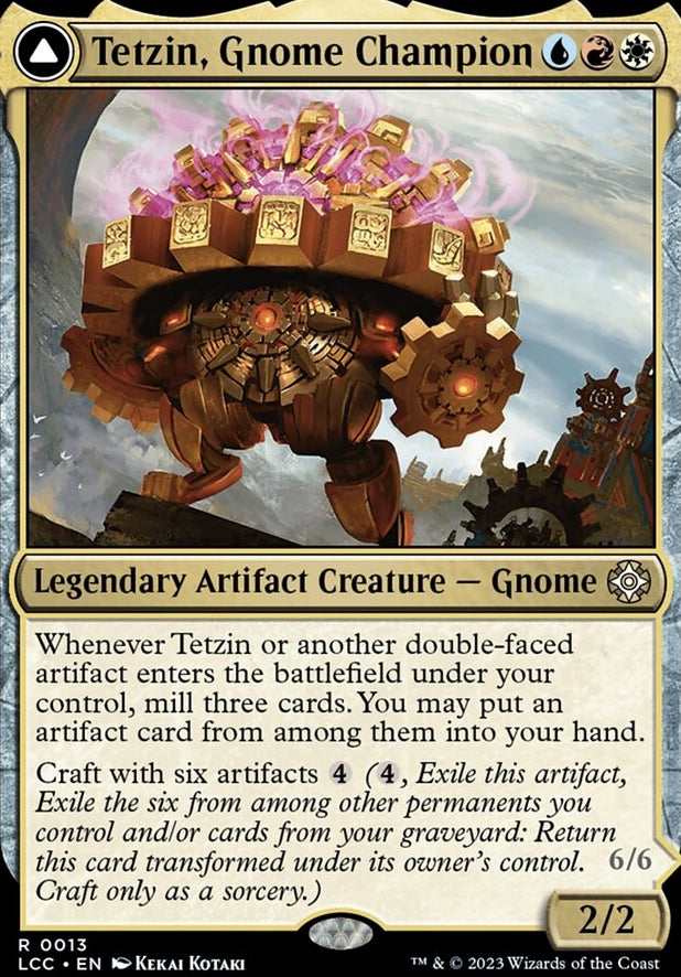 Tetzin, Gnome Champion // The Golden-Gear Colossus [