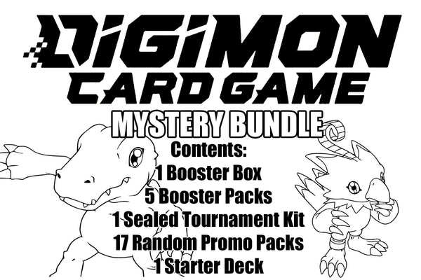 Digimon TCG Mystery Bundle (1 Box, 1 Starter, 5 Boosters, 1 Tournament Kit & 17 Promo Packs)