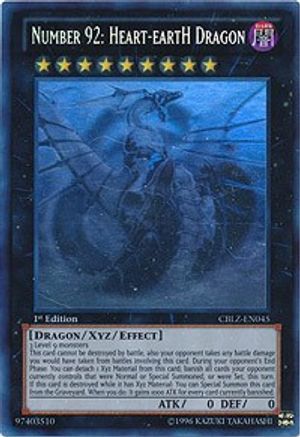 Number 92: Heart-Earth Dragon (CBLZ-EN045) Ghost Rare - Light Play Unlimited