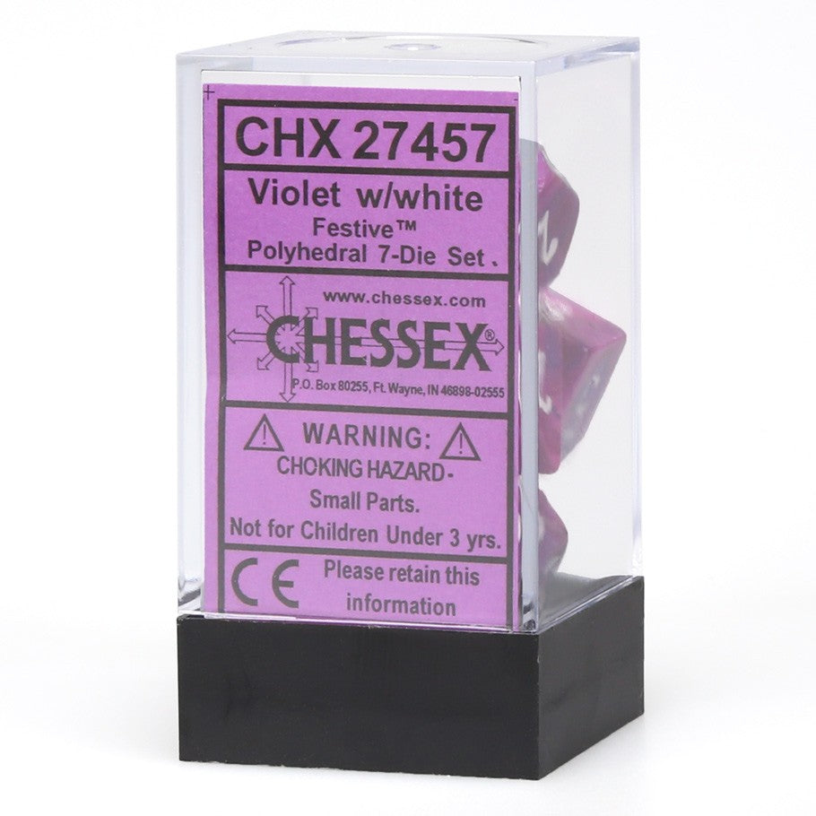 CHX27457: Festive - Poly Set Violet w/white (7)