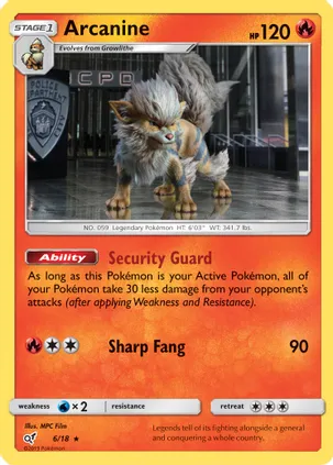 Arcanine - 06/18 (DEP) Rare - Near Mint Holofoil
